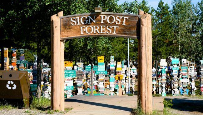 Arktis Tours, Sign Post Forest in Watson Lake